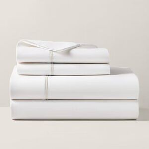Ralph Lauren Home Organic Cotton Percale Palmer King Flat Sheet Sand Dune NEW